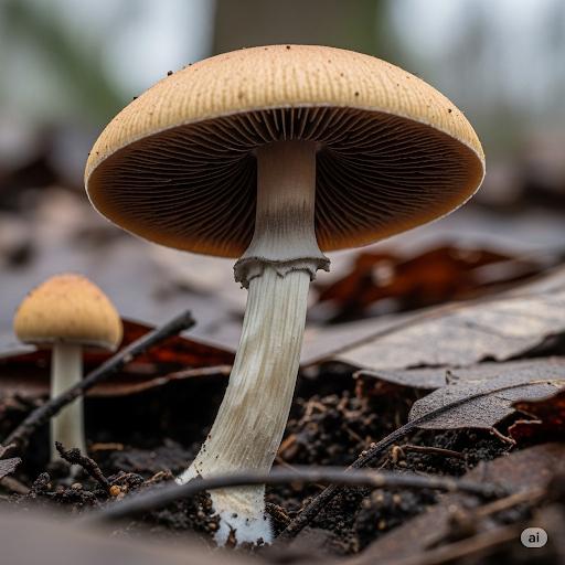 Close-up of psilocybin mushrooms, the natural source of psilocybin